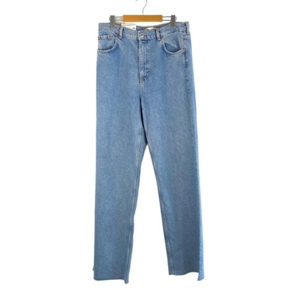Zara Jeans Zara The 9s Full Length Serenity Blue Slim Fit Wide